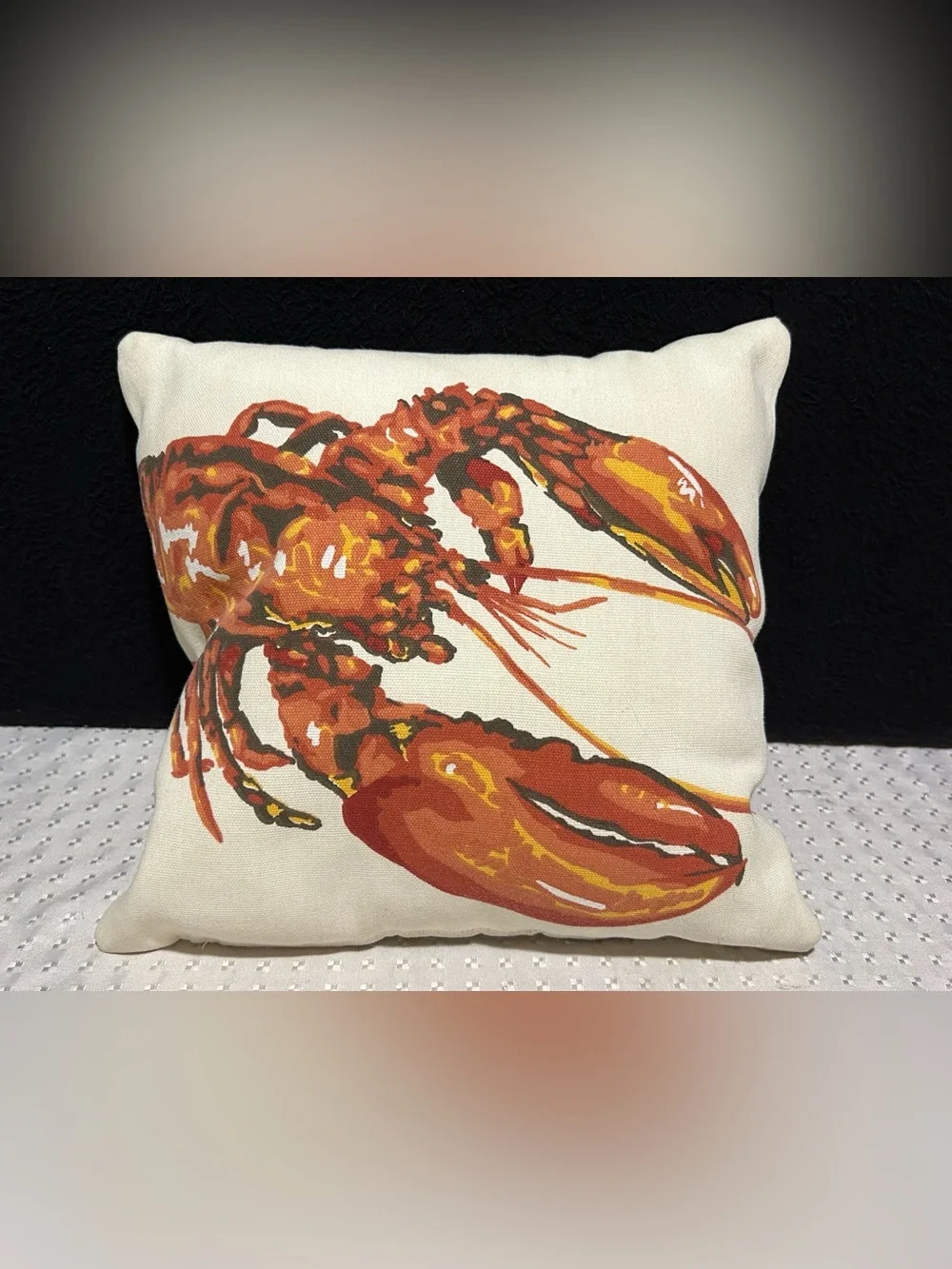 Pottery Barn Outdoor/Indoor Decorative Pillow Lobster Pattern 12 x 12